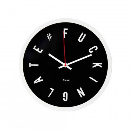 Fucking Late Wandklok Zwart