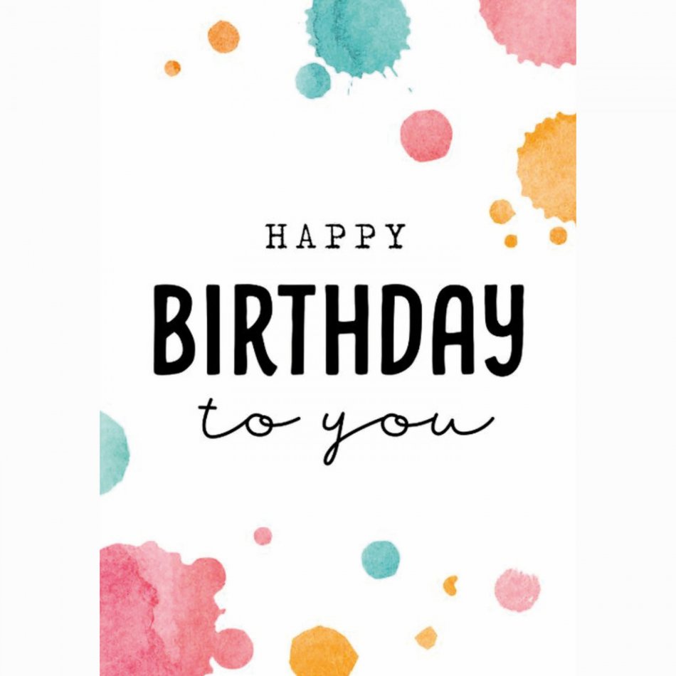 Verjaardag Birthday To You Aquarel
