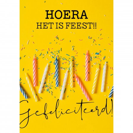 Verjaardag Hoera het is feest Yellow