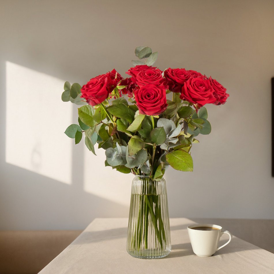 Boeket rode rozen L