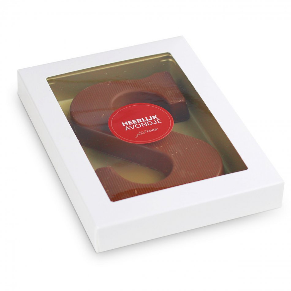 Chocoladeletter S in Jute Zak - 135 gram